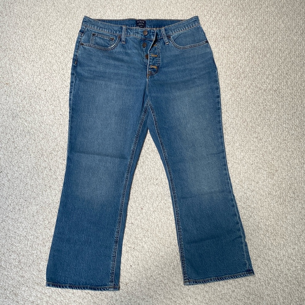 J Crew Midrise Flare Crop Jeans